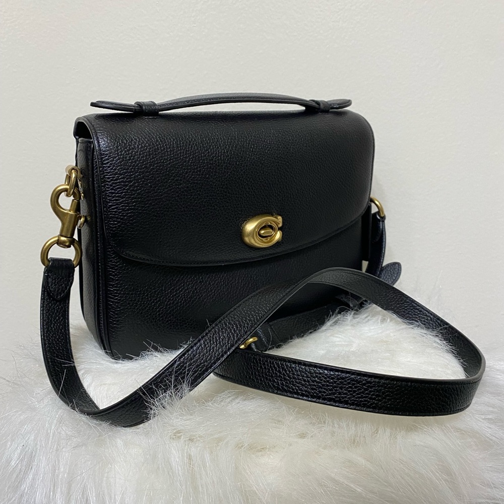 Coach Cassie Black Pebbled Leather